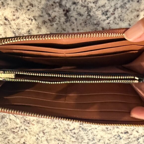 Coach Zip-around Brown Leather Wallet - New - Picture 2 of 5